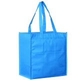Cool Blue 13 x 5 x 13 + 5 Non Woven Grocery Tote Bag