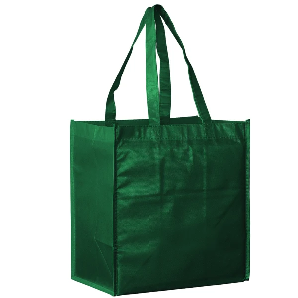 13 x 5 x 13 + 5 Hunter Green Non Woven Grocery Tote Bag Hunter Green 13 x 5 x 13 + 5 Non Woven Grocery Tote Bag