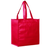 Red 13 x 5 x 13 + 5 Non Woven Grocery Tote Bag