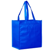 Royal Blue 13 x 5 x 13 + 5 Non Woven Grocery Tote Bag