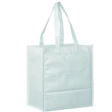 White 13 x 5 x 13 + 5 Non Woven Grocery Tote Bag