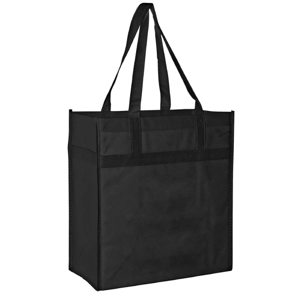 13 x 7 x 14 + 7 Black Heavy Duty Grocery Tote