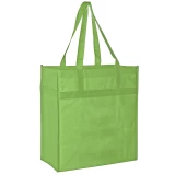 13 x 7 x 14 + 7 Lime Heavy Duty Grocery Tote