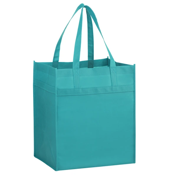 13x7x14+7 Teal Heavy Duty Non-Woven Grocery Tote Bag Teal 13x7x14+7 Heavy Duty Non-Woven Grocery Tote Bag