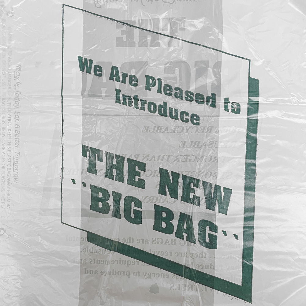 Back Print of 13 x 8 x 22 HDPE Plastic Thank You Take Out Bag