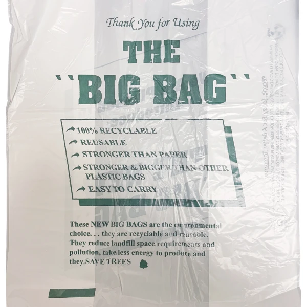 13 x 8 x 22 Thank You Shopping Bag 0.65 Mil Front Print Front Print of 13 x 8 x 22 HDPE Plastic Thank You Take Out Bag