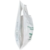 Side Gusset of 13 x 8 x 22 HDPE Plastic Thank You Take Out Bag