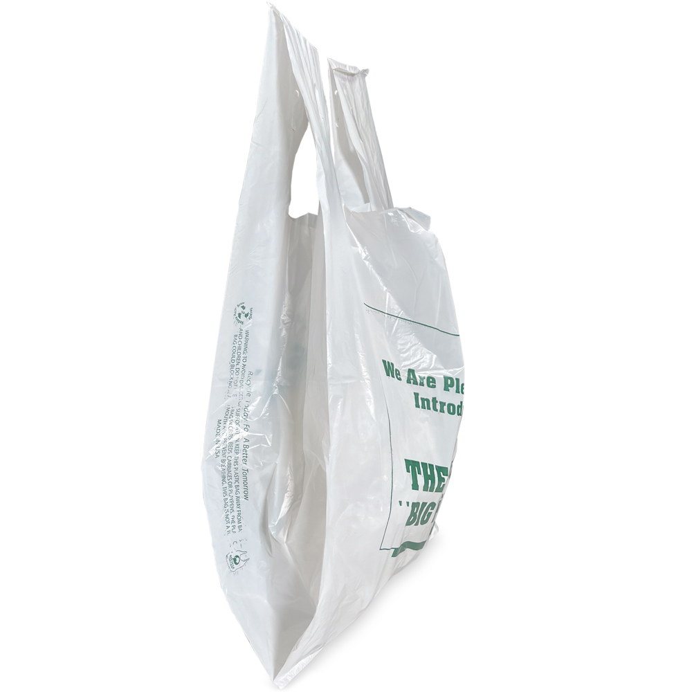 Side Gusset of 13 x 8 x 22 HDPE Plastic Thank You Take Out Bag
