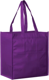 Purple 13 x 5 x 13 + 5 Non Woven Grocery Tote Bag