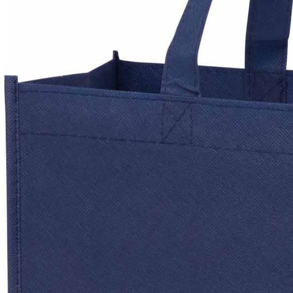 13 x 5 x 13 + 5 Navy Blue Non Woven Grocery Tote Bag 13 x 5 x 13 + 5 Navy Blue Non Woven Grocery Tote Bag