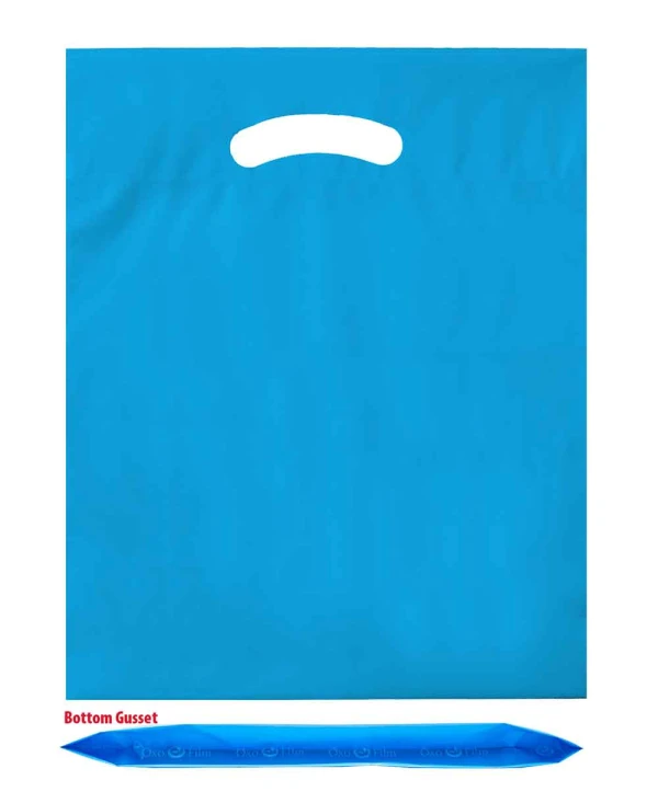 15 x 18 x 3 bottom gusset blue die cut handle bags 15 x 18 x 3 bottom gusset blue die cut handle bags
