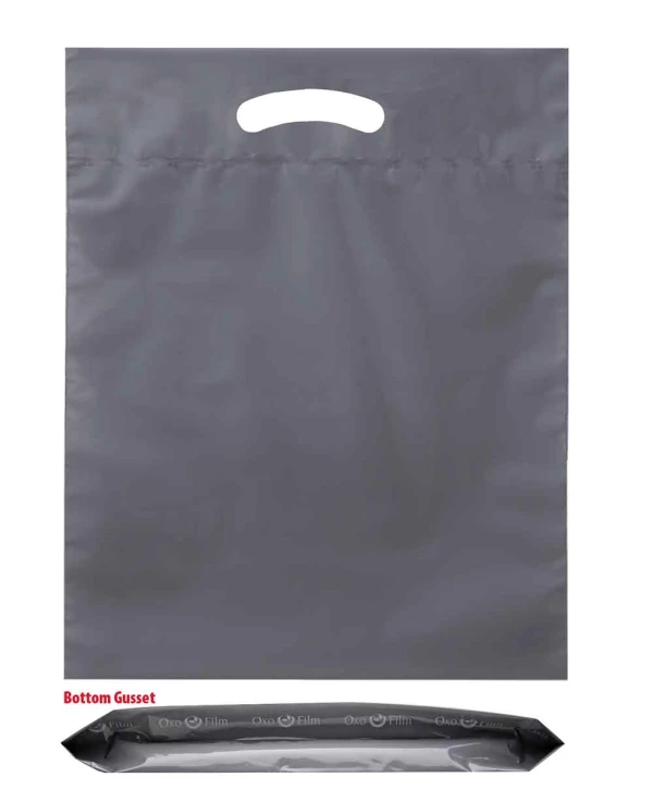 15 x 18 x 3 bottom gusset gray die cut handle bags 15 x 18 x 3 bottom gusset gray die cut handle bags