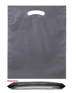 15" x 18" + 3" 2.5 Mil Gray Eco Friendly Shopping Bags