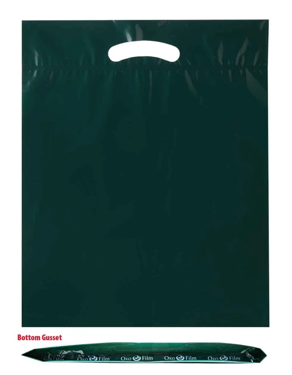 15 x 18 x 3 bottom gusset hunter green die cut handle bags 15 x 18 x 3 bottom gusset hunter green die cut handle bags