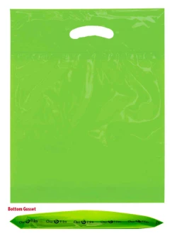 15" x 18" + 3" 2.5 Mil Lime Eco Friendly Shopping Bags