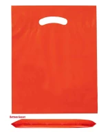 15 x 18 x 3 bottom gusset orange die cut handle bags