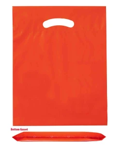 15" x 18" + 3" 2.5 Mil Orange Eco Friendly Shopping Bags