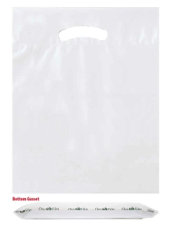 15" x 18" + 3" 2.5 Mil White Eco Friendly Shopping Bags