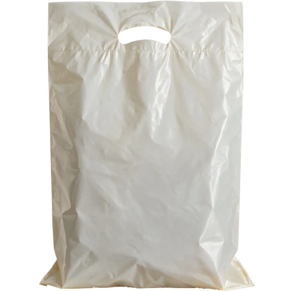 15 x 19 + 3 2.5 Mil Ivory Retail Shopping Bags 15 x 19 + 3 2.5 Mil Ivory Fold-Over Reinforced Die Cut Handle Bags