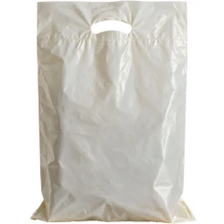 15" x 19" + 3" 2.5 Mil Ivory Retail Shopping Bags