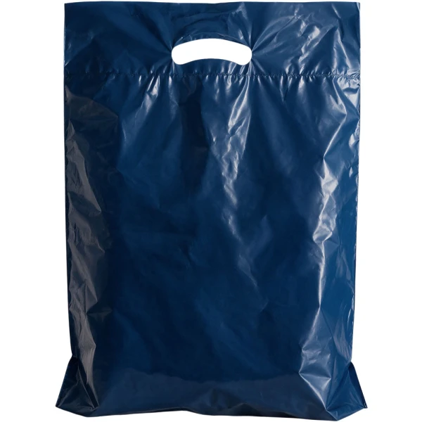 15 x 19 + 3 2.5 Mil Navy Retail Shopping Bags 15 x 19 + 3 2.5 Mil Navy Fold-Over Reinforced Die Cut Handle Bags