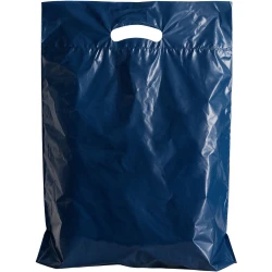 15" x 19" + 3" 2.5 Mil Navy Retail Shopping Bags