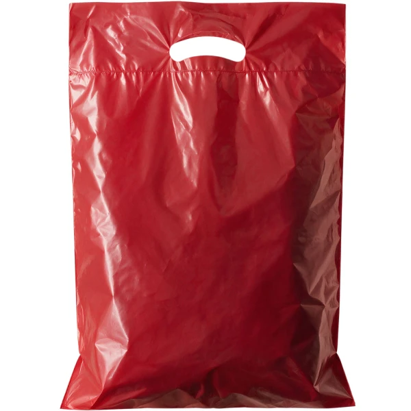 15 x 19 + 3" 2.5 Mil Red Retail Shopping Bags 15 x 19 + 3 2.5 Mil Red Fold-Over Reinforced Die Cut Handle Bags