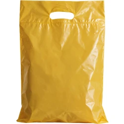 15" x 19" + 3" 2.5 Mil Yellow Retail Shopping Bags