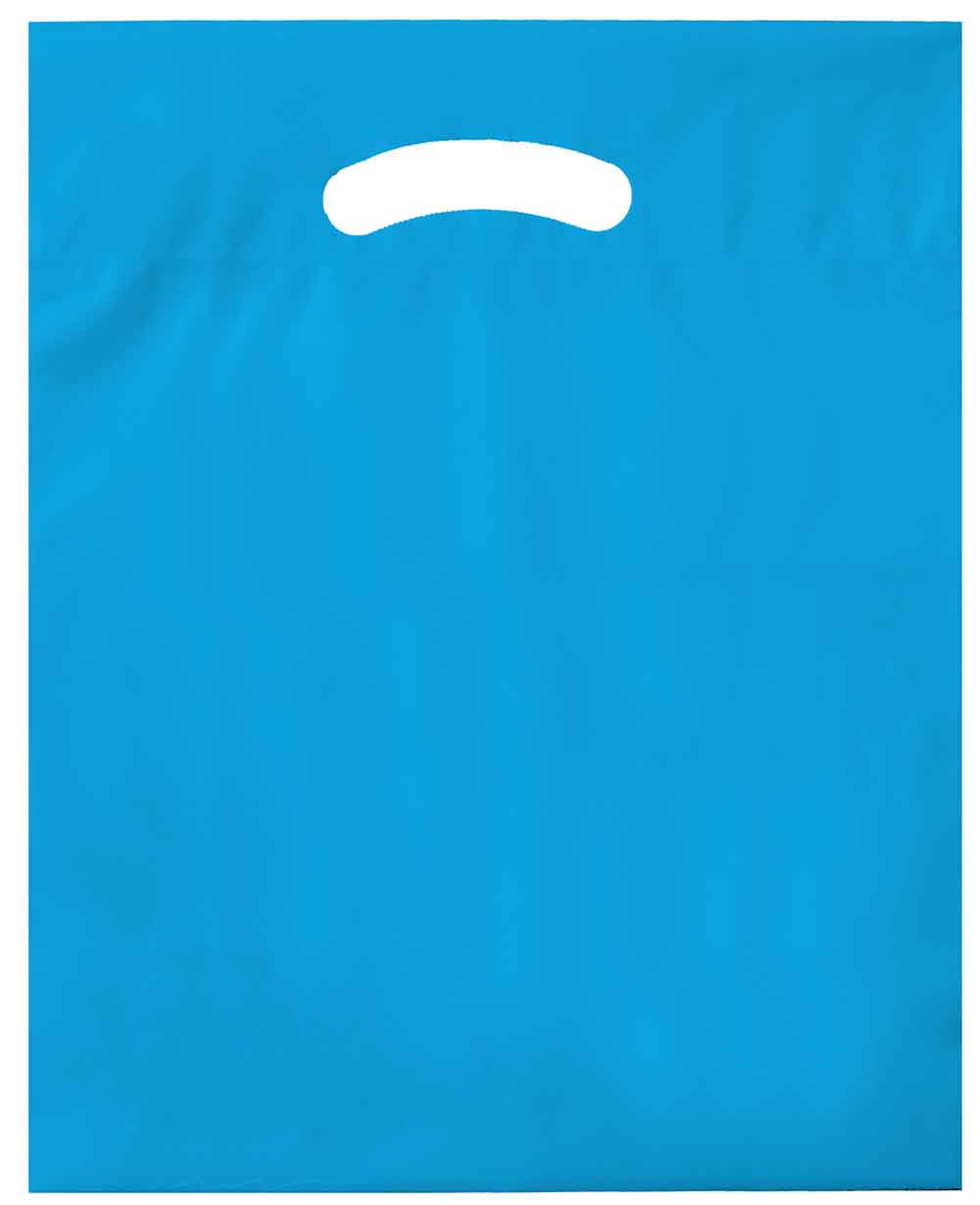Blue 15x19+3 2.5 Mil Retail Shopping Bags