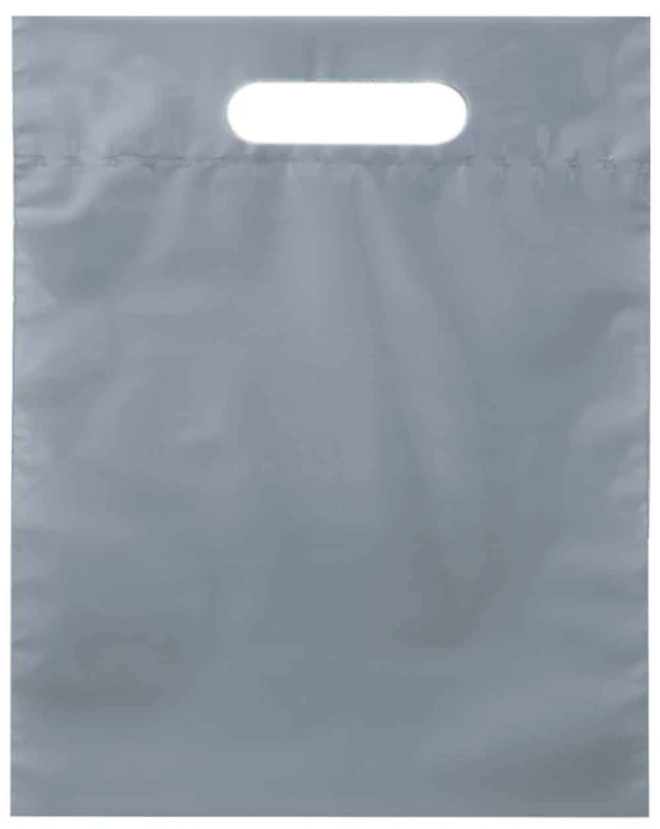 15 x 19 plus 3 Fold Over Die Cut Handle Bags 15 x 19 plus 3 Gray Fold Over Die Cut Handle Bags
