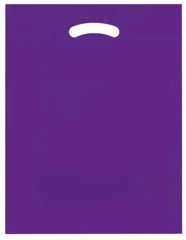 15x19+3 2.5 Mil Purple Retail Shopping Bags Purple 15 x 19 plus 3 Fold Over Die Cut Handle Bags