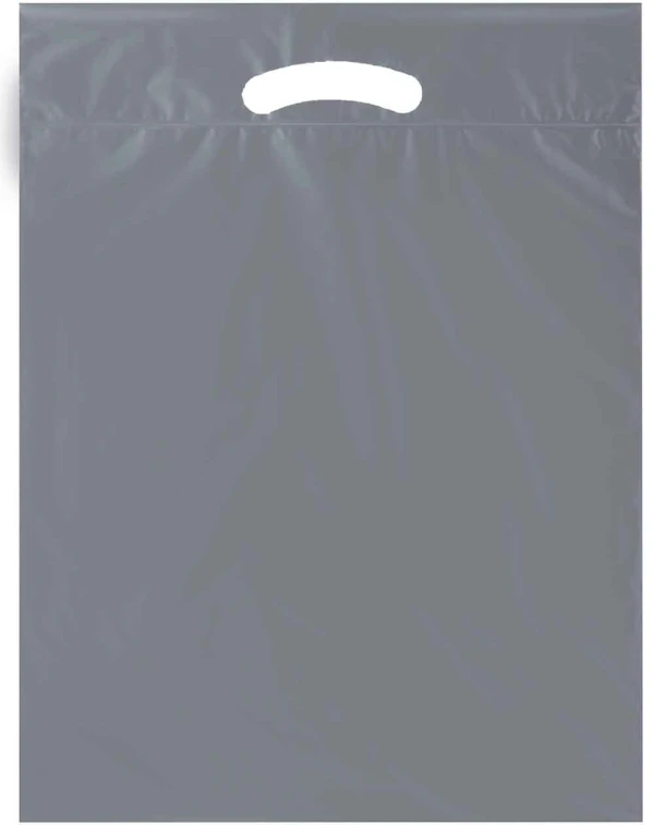15 x 19 plus 3 Fold Over Die Cut Handle Bags 15 x 19 plus 3 Silver Fold Over Die Cut Handle Bags