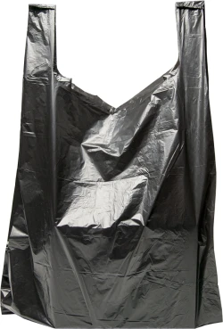 15" x 7" x 26" Black T-Shirt Bags 0.65 Mil Large