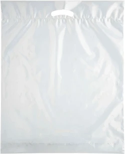 15" x 18" + 3" 2.5 Mil Clear Frosty Eco Friendly Shopping Bags