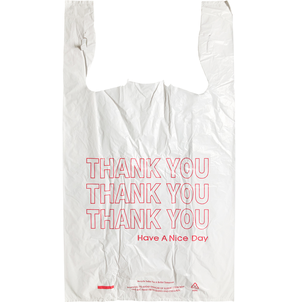 15 x 7 x 26 HDPE Plastic Thank You Take Out Bags