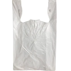 15" x 7" x 26" White T-Shirt Bags 0.65 Mil