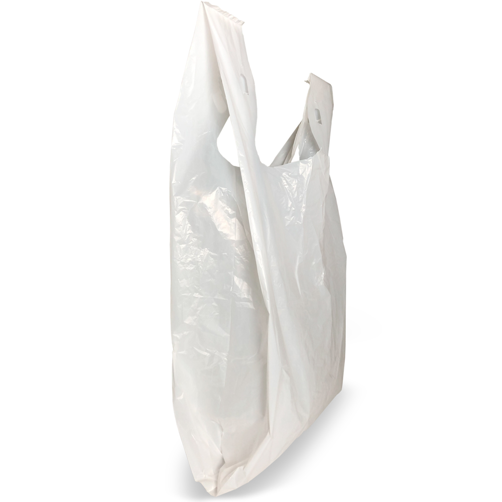 White TShirt Bags High Density 15" x 7" x 26"