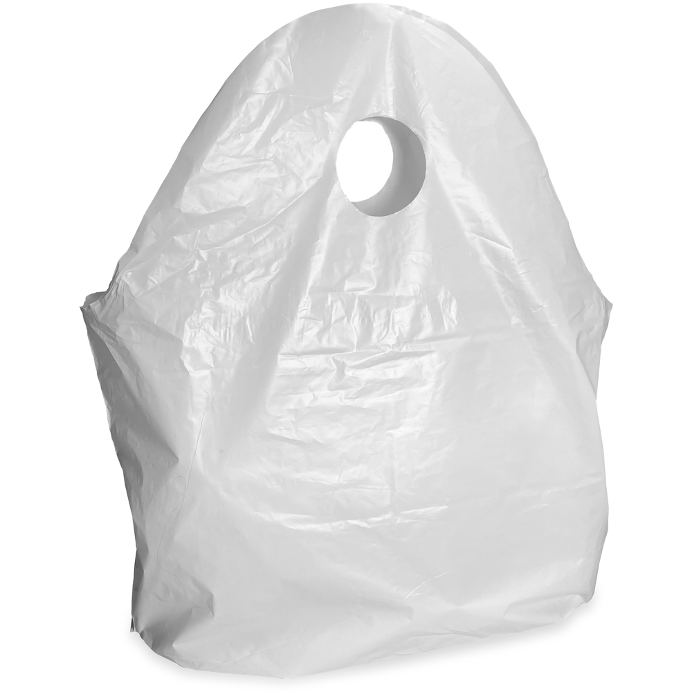 16" x 16" + 8" Wave Top Handle Plastic Bags 1.25 mil