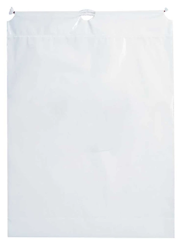 12 x 16 plus 3 Bottom Gusset White Cotton Drawstring Reinforced Die Cut Bag