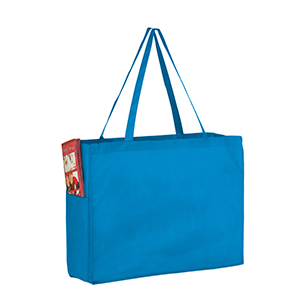 16 x 6 x 12 Cool Blue Non Woven Over the Shoulder Tote Bag