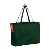 Hunter Green 16x6x12+6 Non Woven Over-The-Shoulder Tote Bag with Side Pockets