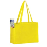 Yellow 16 x 6 x 12 + 6 Non Woven Over-The-Shoulder Tote Bag with Side Pockets