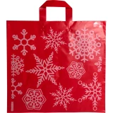 Back of 16 x 15 + 6 Snowflake Soft Loop Handle Holiday Shopping Bags