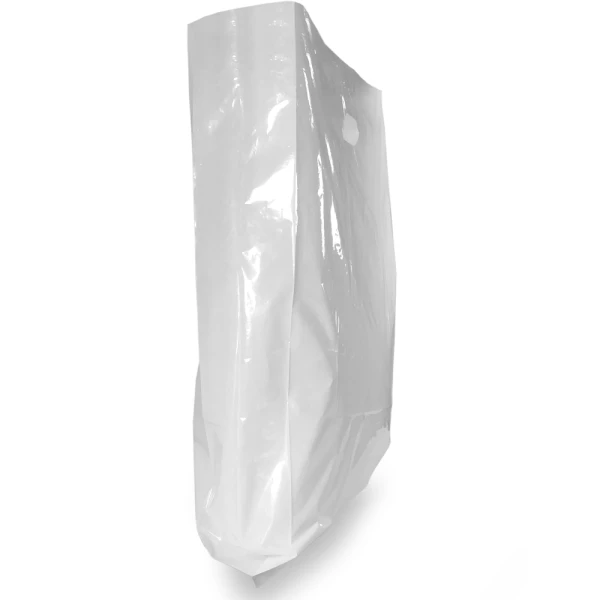 16 x 4 x 22.5 White Die Cut Handle Merchandise Bags 1.25 Mil Side Gusset Side Gusset of 16 x 4 x 22.5 White Die Cut Handle Merchandise Bags 1.25 Mil