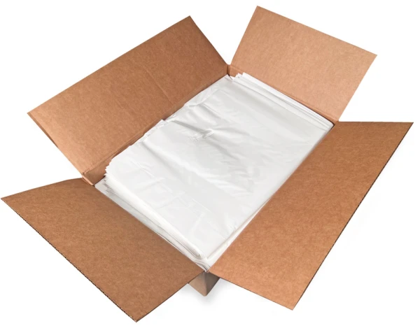 16 x 4 x 22.5 White Die-Cut Kidney Shaped Handle Plastic Retail Merchandise 1.25 Mil Bags 16 x 4 x 22.5 White Die-Cut Kidney Shaped Handle Plastic Retail Merchandise 1.25 Mil Bags
