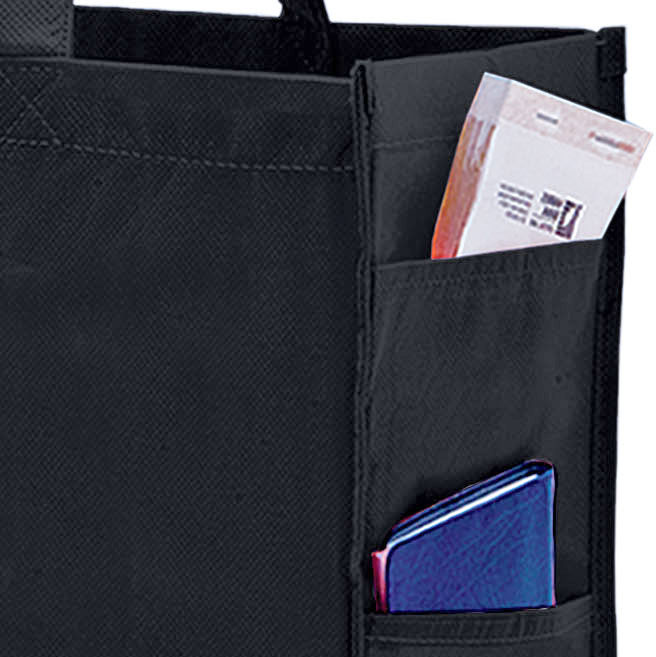 16 x 6 x 12 + 6 Black Non Woven Tote