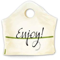 18" x 16" + 9" BG Super Wave Top "Enjoy" Carry Out Bags 1.25 Mil