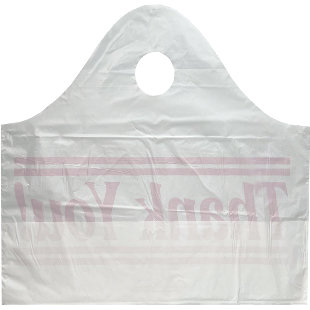 Back of 18 x 16 + 9 Super Wave Plastic Restaurant Bags