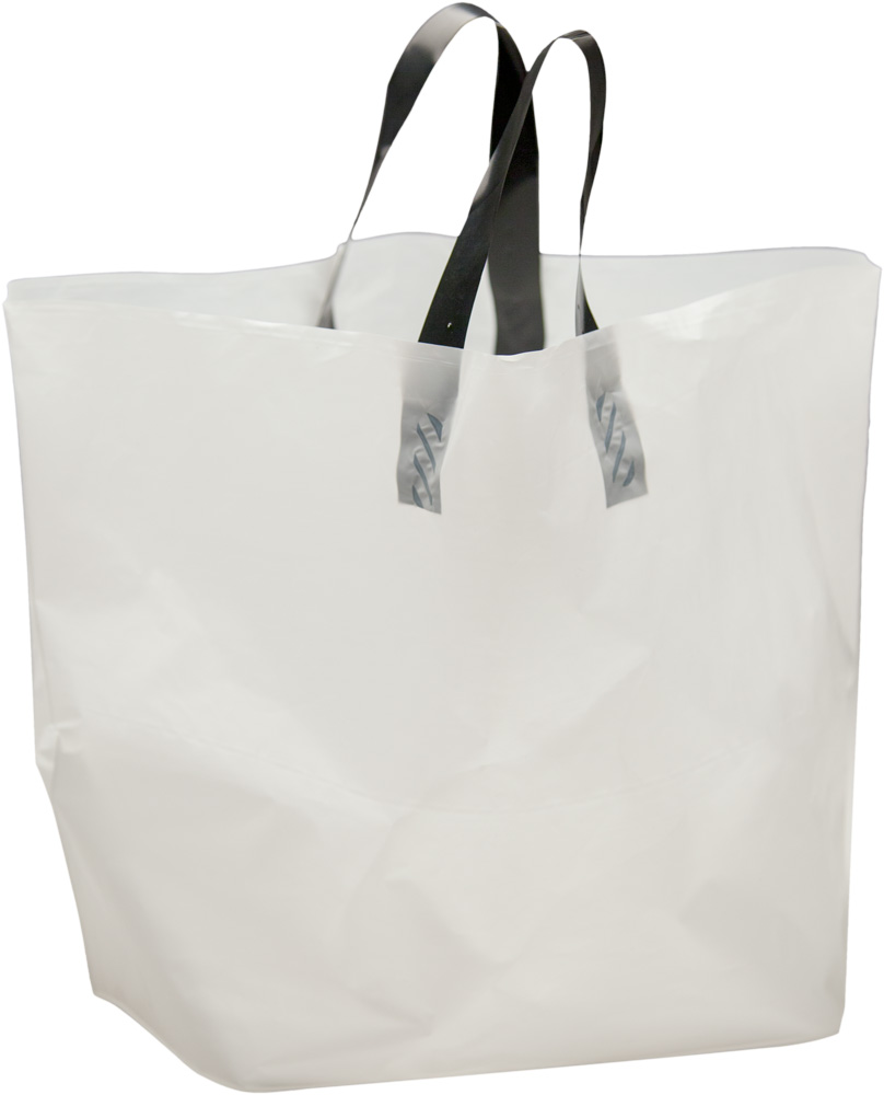 Ameritote Frosted Soft Loop Bags - Ameritote Frosted Shopping Bag - 12 x  10 x 4 #AME-1210