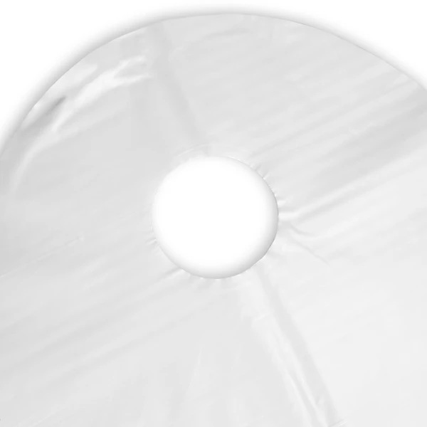 19 x 18 + 9.5 BG Super Wave Top Carry Out Bag 1.4 Mil Handle Close up of 19 x 18 + 9.5 Super Wave Plastic Restaurant Bag Handle